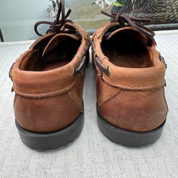 Eastland Womens Size 9.5 D Brown Leather Boat Shoes Moc Toe Casual Loafers - Picture 4 of 8